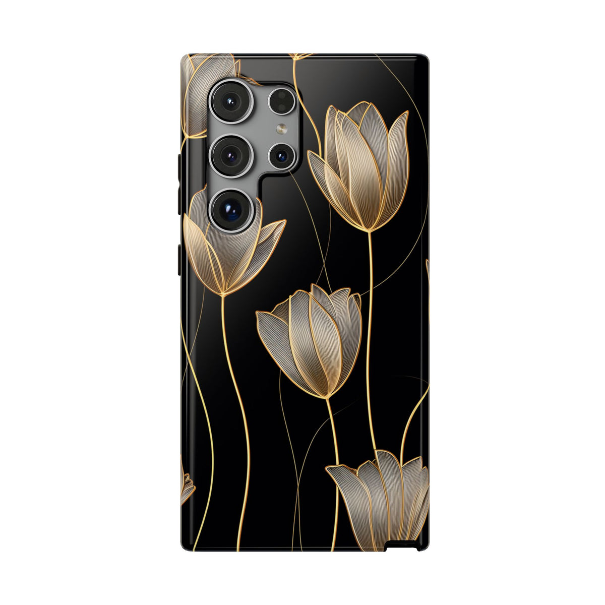 Golden Tulip protective phone case for Samsung Galaxy S24 Ultra, glossy finish