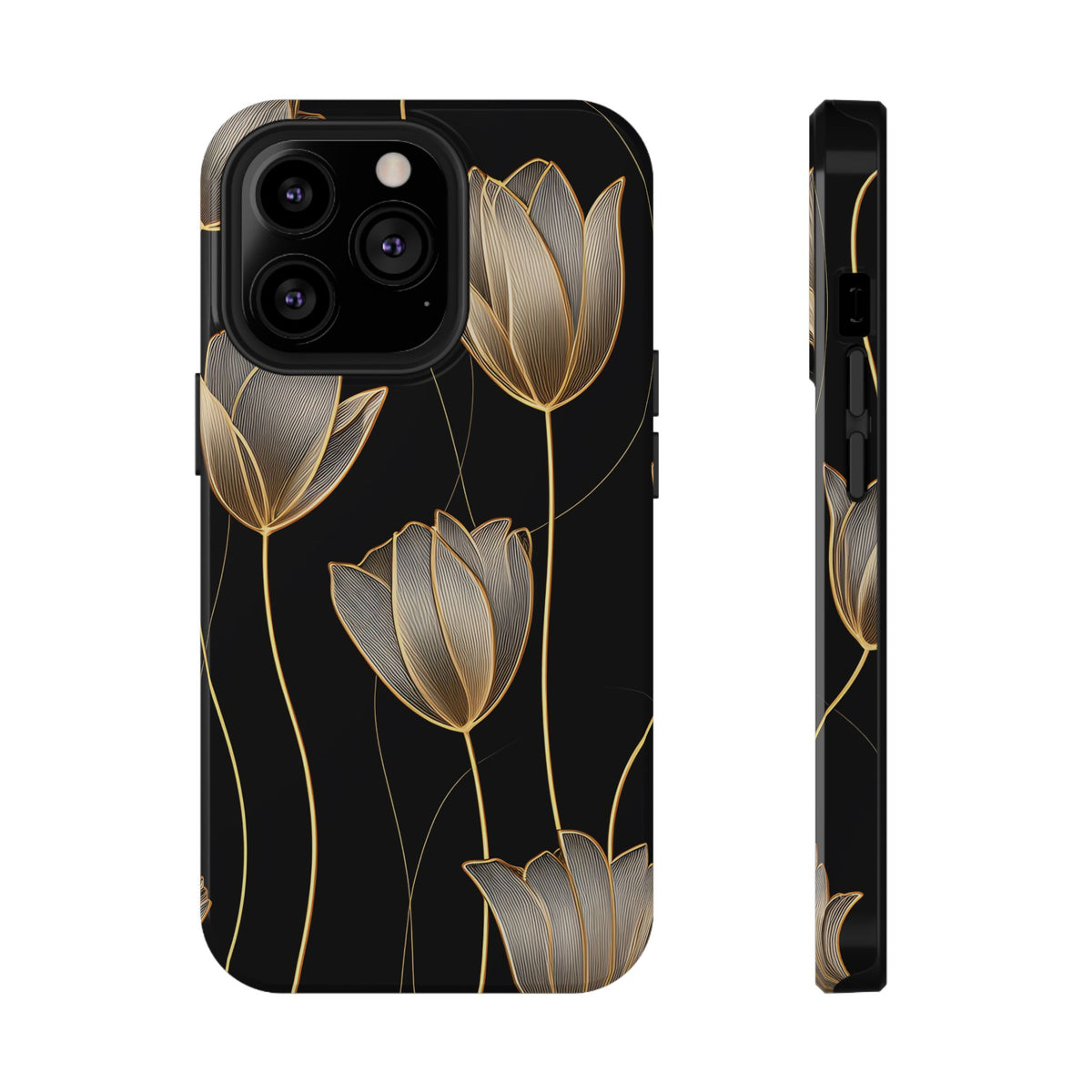 Golden Tulip protective phone case for iPhone 13 Pro, glossy finish