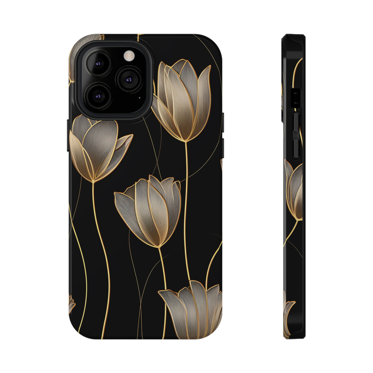 Golden Tulip protective phone case for iPhone 13 Pro Max, glossy finish