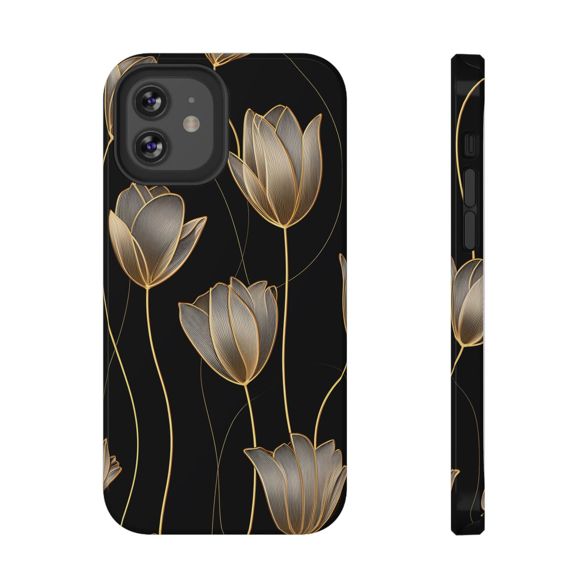 Golden Tulip protective phone case for iPhone 12, glossy finish