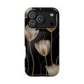 Golden Tulip MagSafe case for iPhone 18 Pro, glossy finish