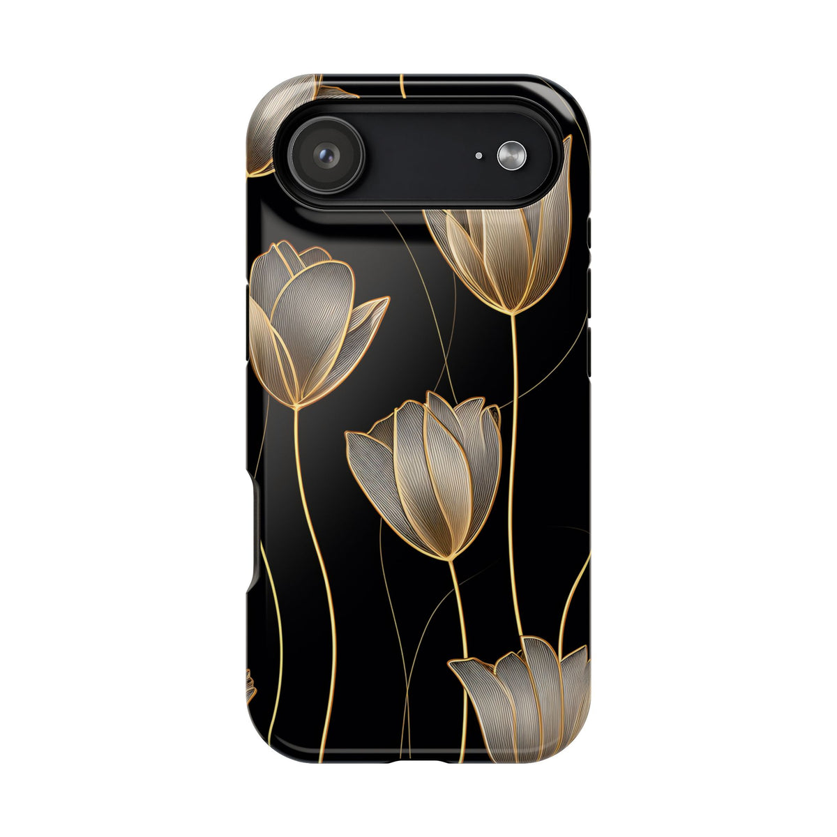 Golden Tulip MagSafe case for iPhone 17 Air, glossy finish