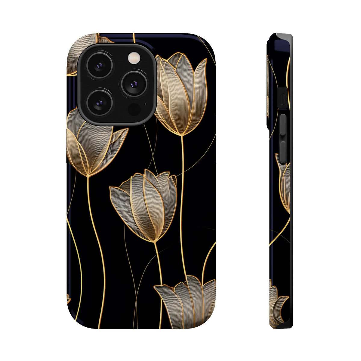 Golden Tulip MagSafe case for iPhone 14 Pro, glossy finish