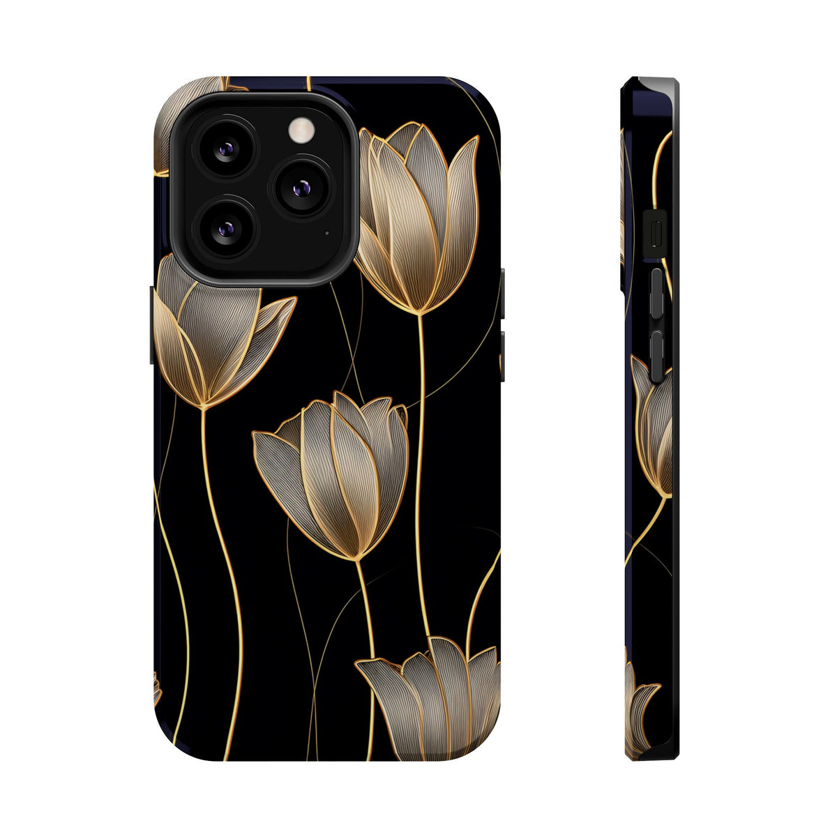 Golden Tulip MagSafe case for iPhone 13 Pro, glossy finish