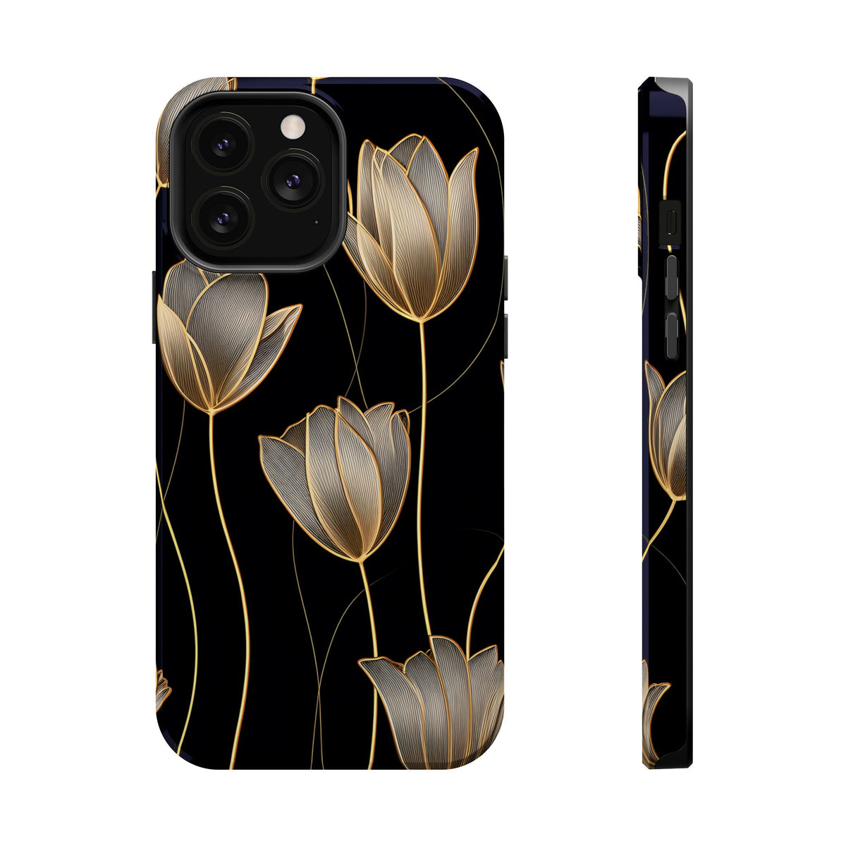 Golden Tulip MagSafe case for iPhone 13 Pro Max, glossy finish