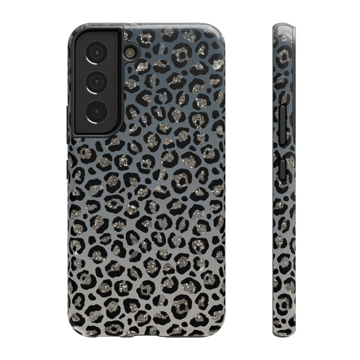 Gray Leopard protective phone case for Samsung Galaxy S22, glossy finish