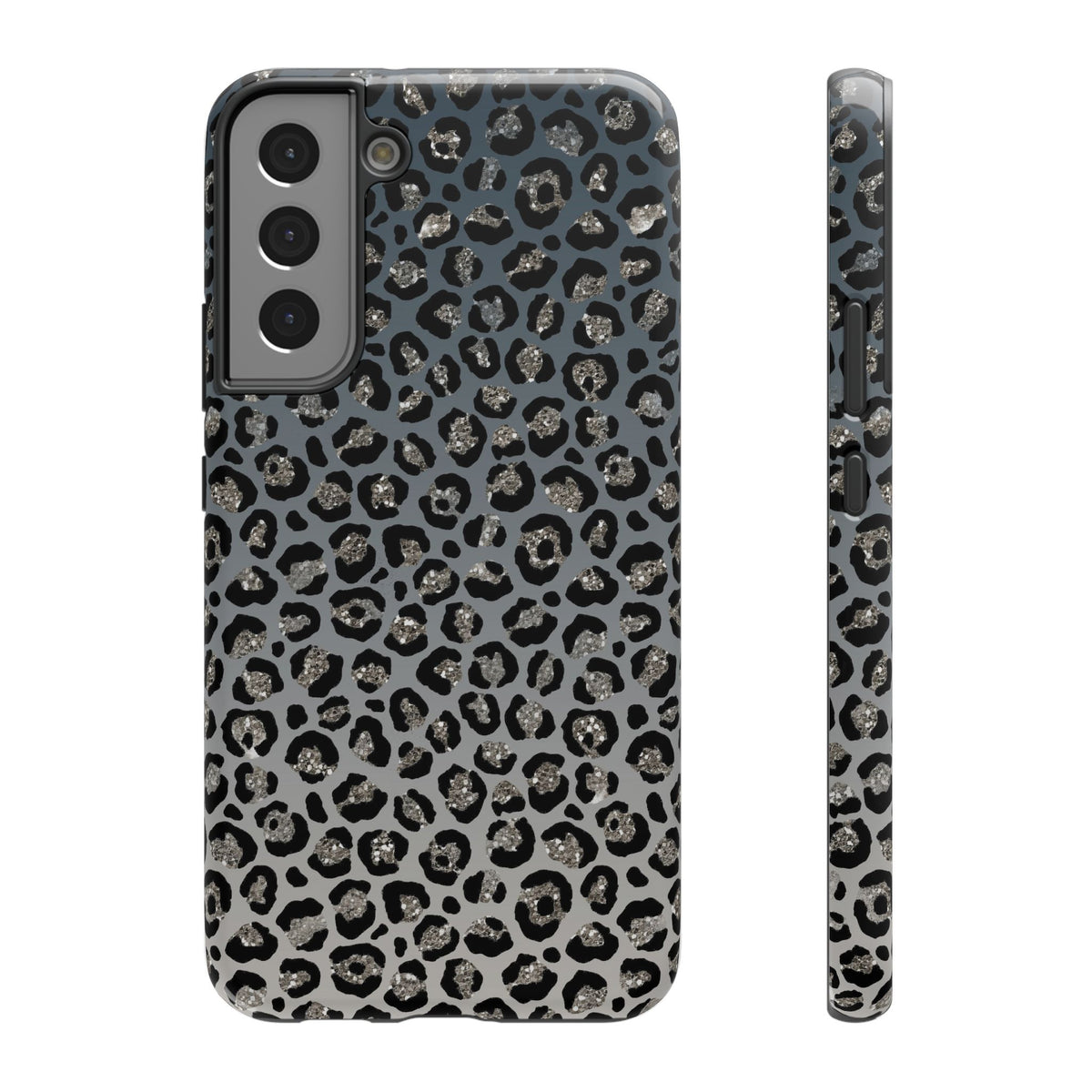 Gray Leopard protective phone case for Samsung Galaxy S22 Plus, glossy finish