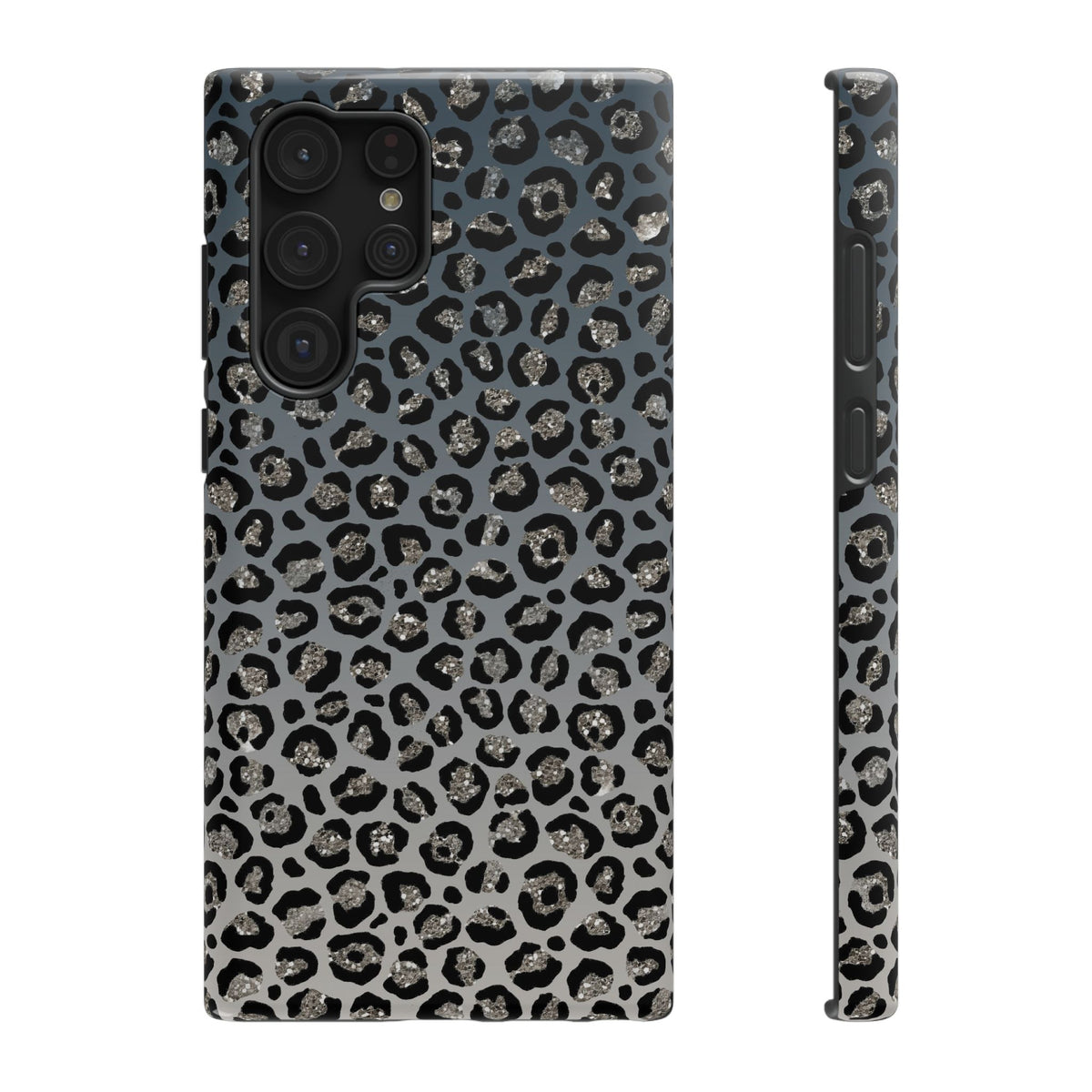 Gray Leopard protective phone case for Samsung Galaxy S22 Ultra, glossy finish