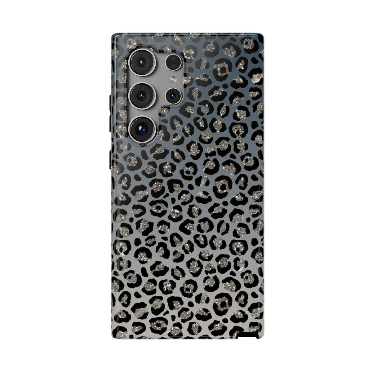 Gray Leopard protective phone case for Samsung Galaxy S24 Ultra, glossy finish