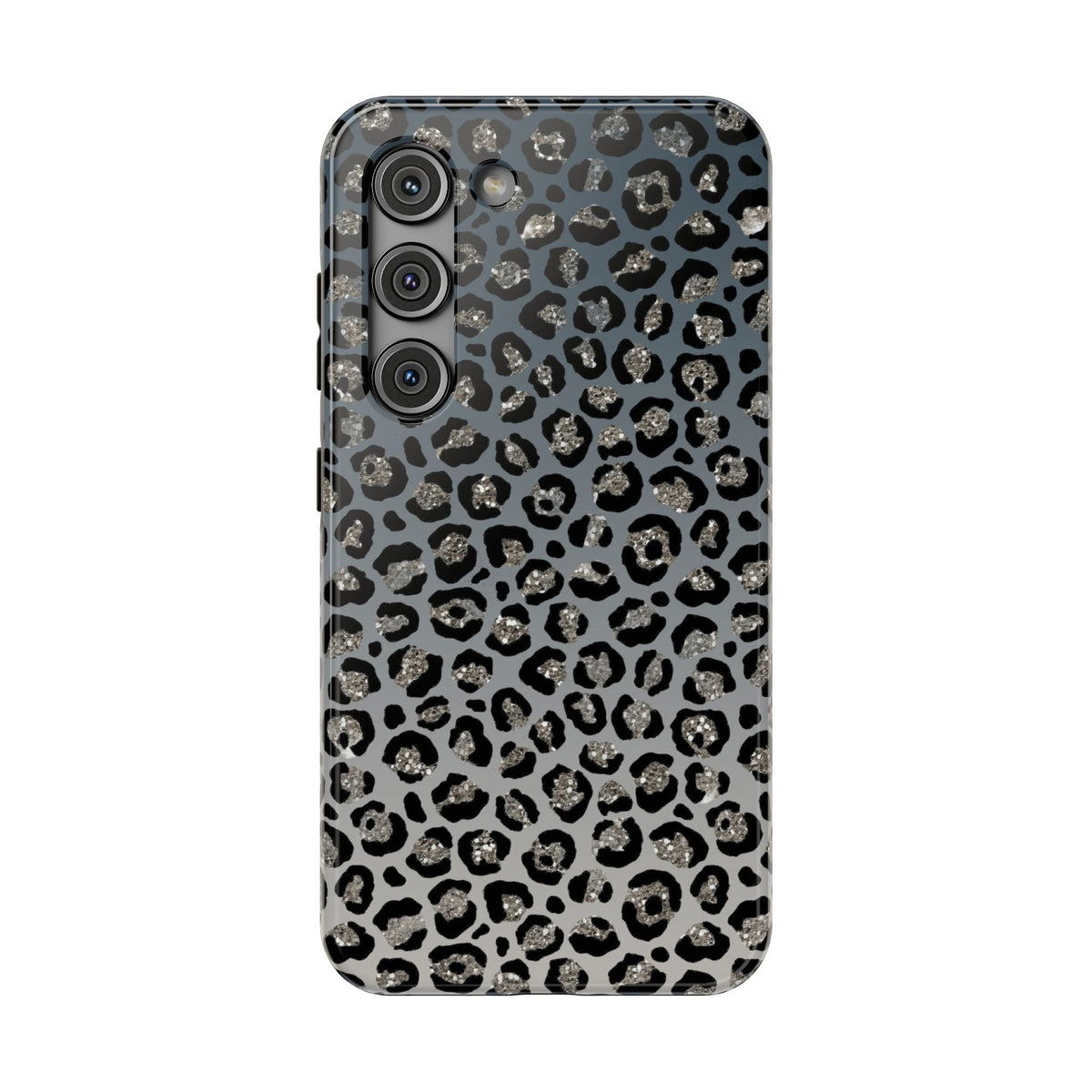 Gray Leopard protective phone case for Samsung Galaxy S23, glossy finish