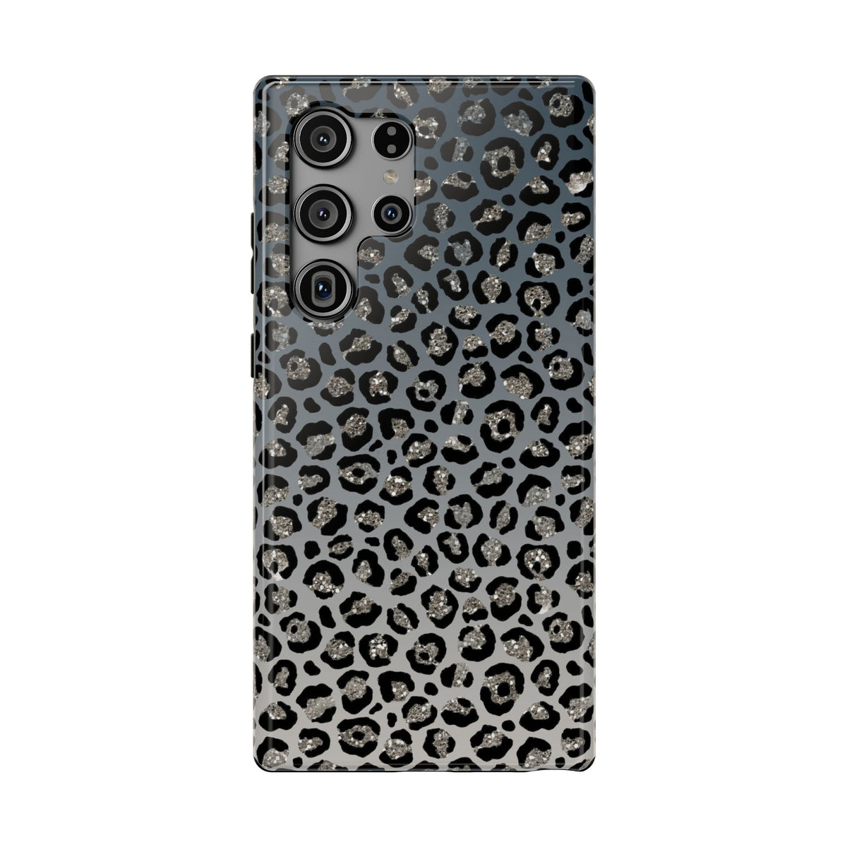Gray Leopard protective phone case for Samsung Galaxy S23 Ultra, glossy finish