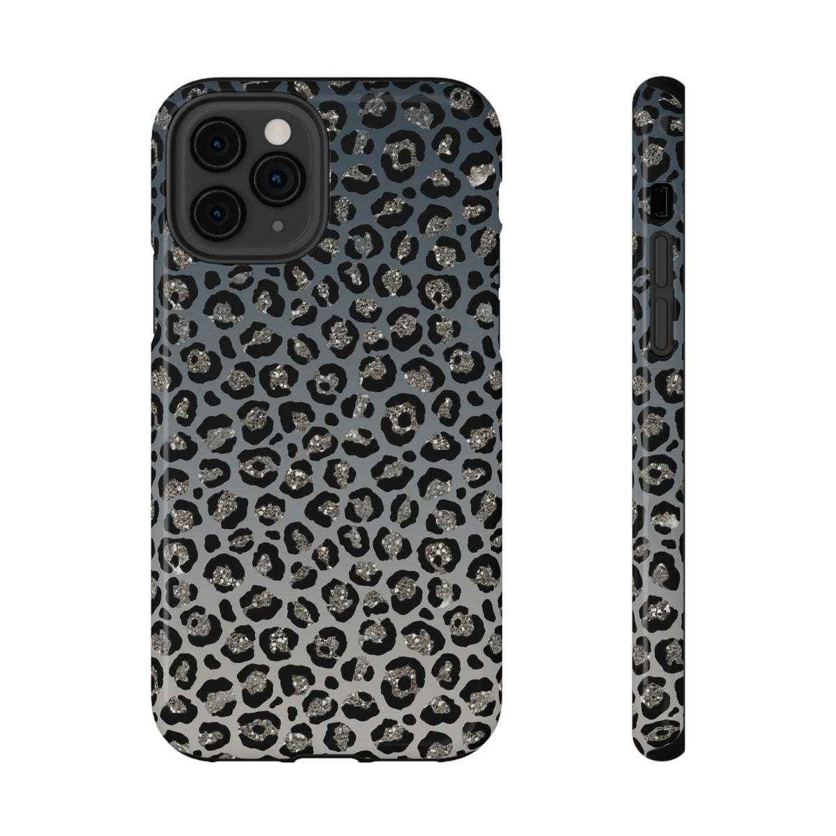 Gray Leopard protective phone case for iPhone 11 Pro, glossy finish