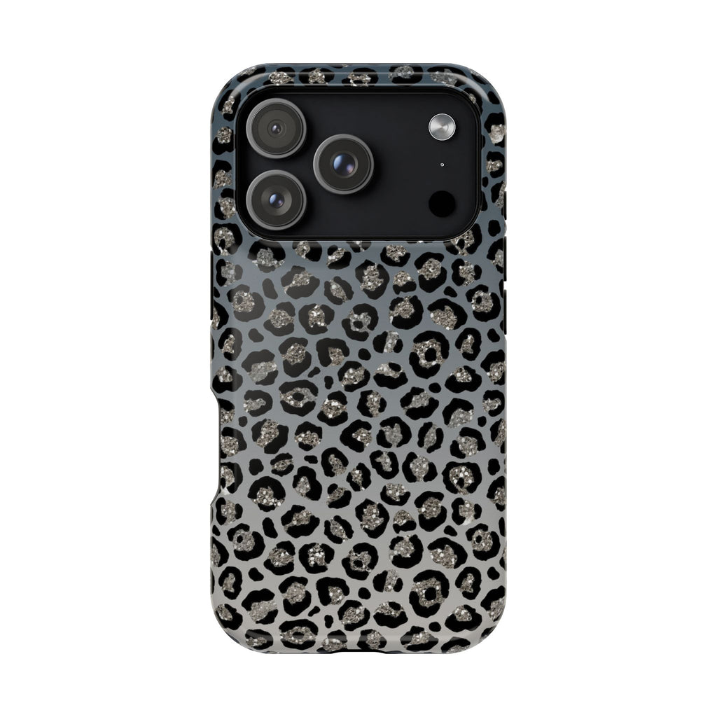 Gray Leopard MagSafe case for iPhone 18 Pro, glossy finish