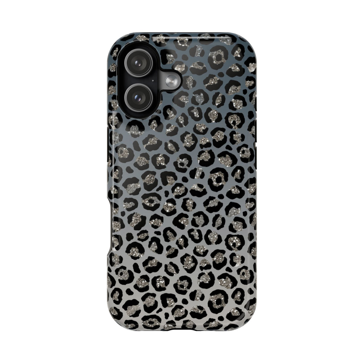 Gray Leopard MagSafe case for iPhone 17, glossy finish