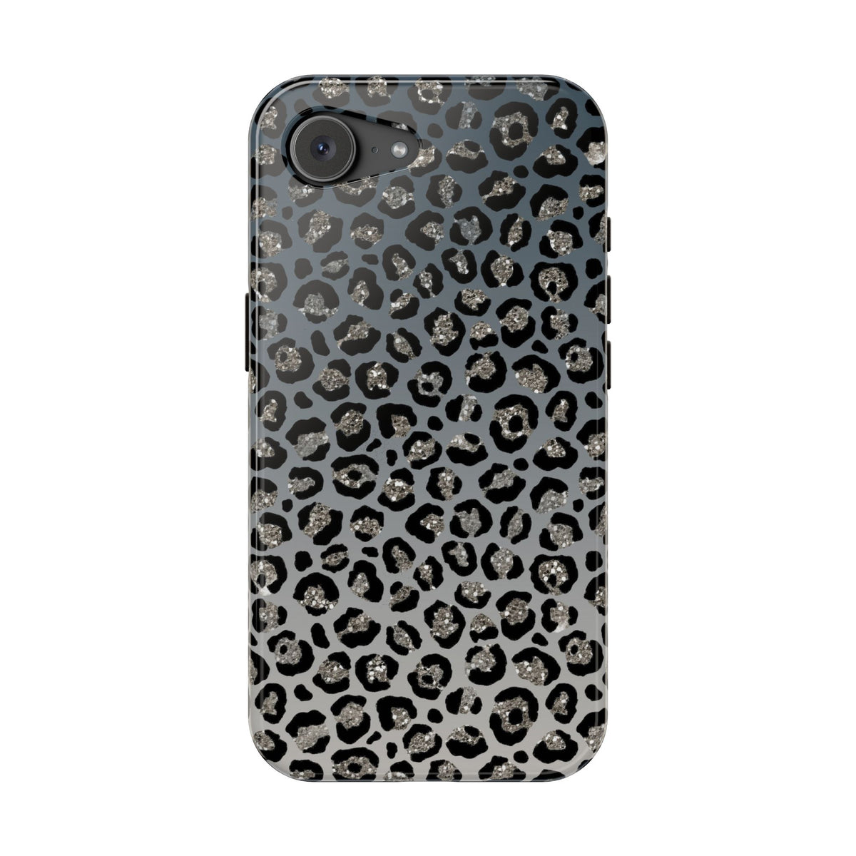 Gray Leopard MagSafe case for iPhone 16e, glossy finish