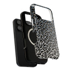 Gray Leopard MagSafe case, close-up of the dual-layer construction