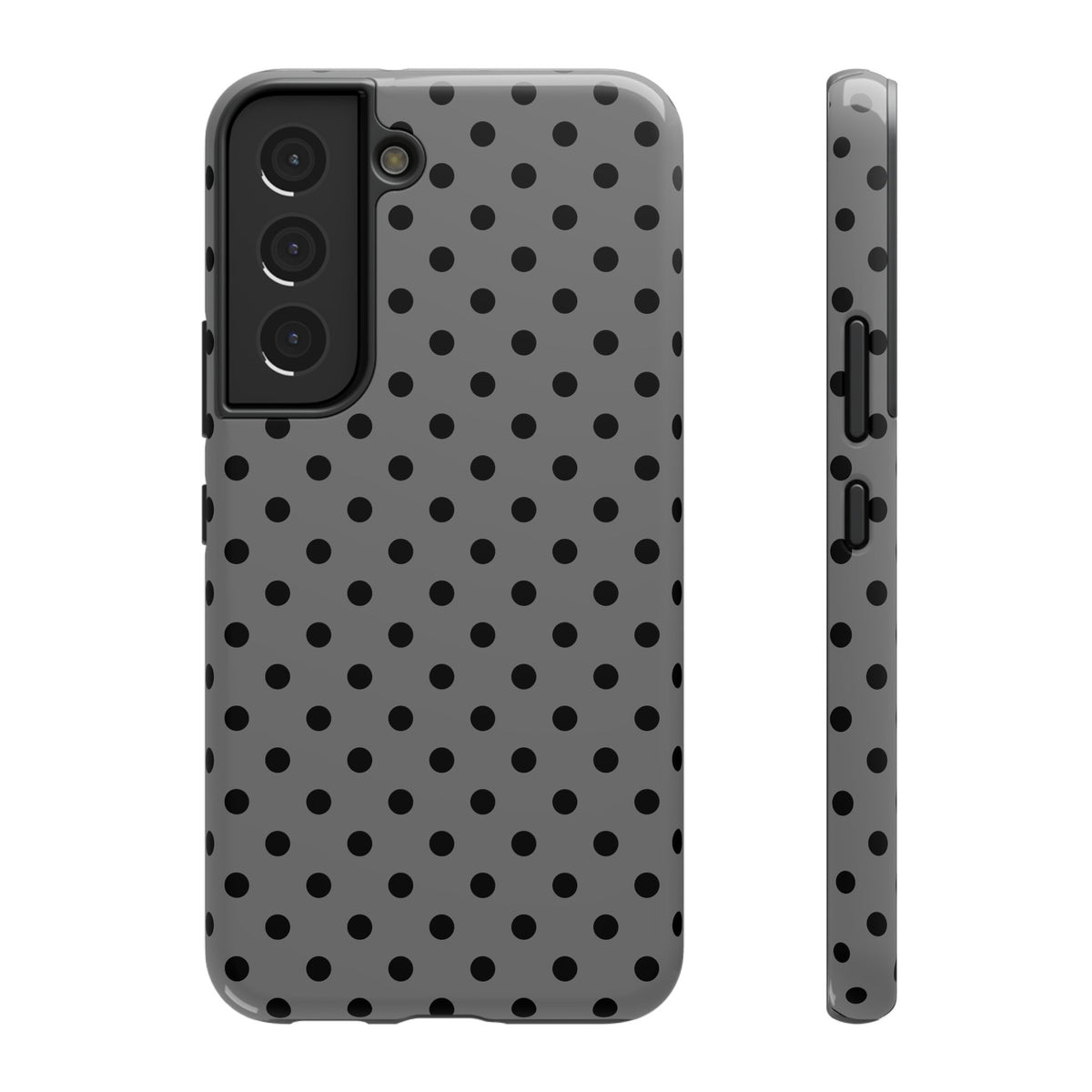 Gray Polka Dot protective phone case for Samsung Galaxy S22, glossy finish