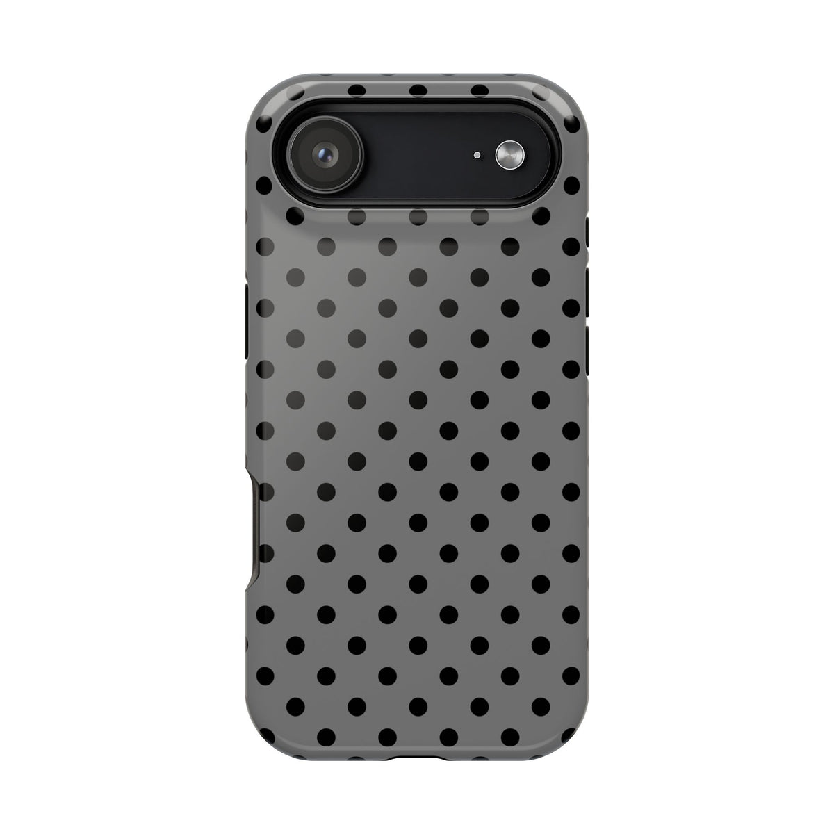 Gray Polka Dot protective phone case for iPhone 17 Air, glossy finish