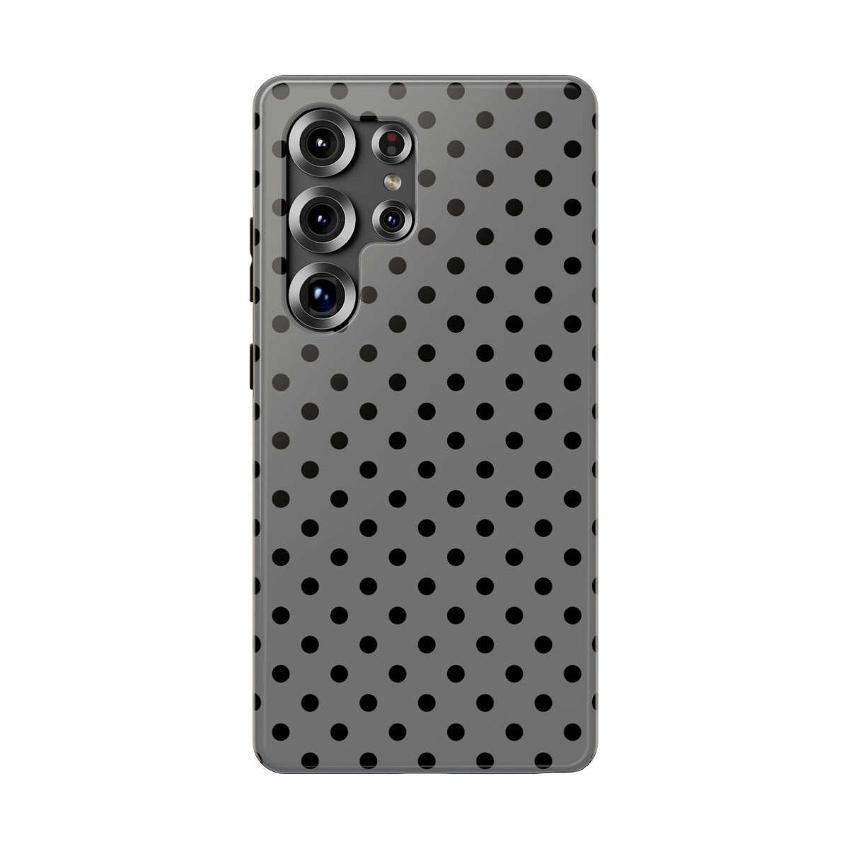 Gray Polka Dot protective phone case for Samsung Galaxy S25 Ultra, glossy finish