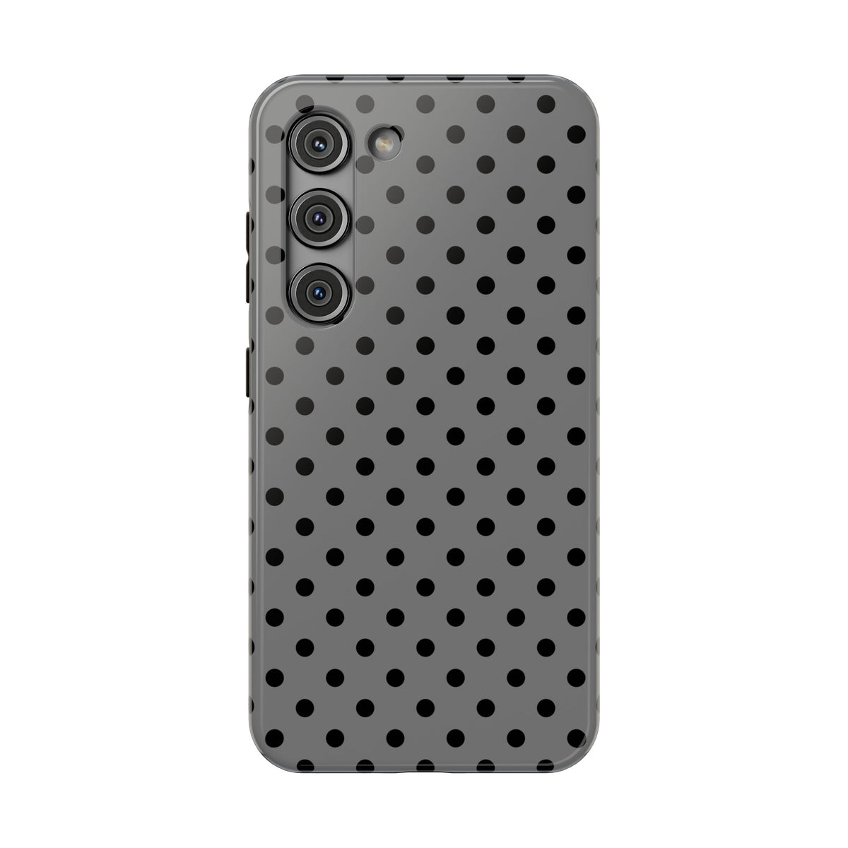 Gray Polka Dot protective phone case for Samsung Galaxy S23, glossy finish