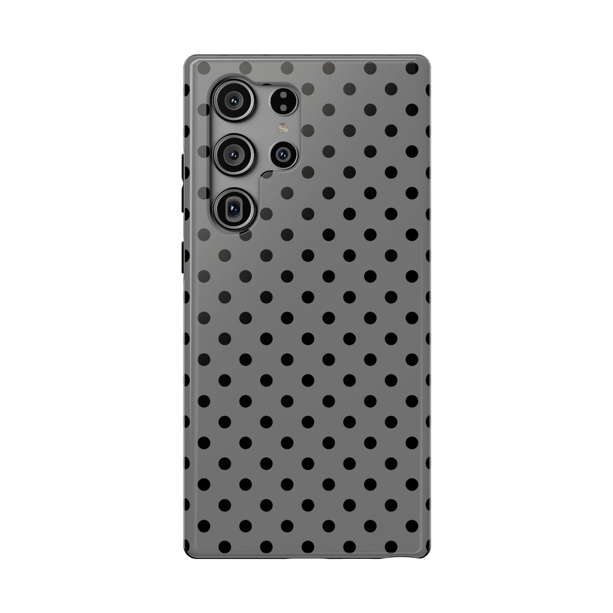 Gray Polka Dot protective phone case for Samsung Galaxy S23 Ultra, glossy finish