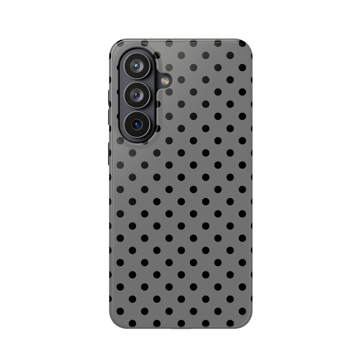 Gray Polka Dot protective phone case for Samsung Galaxy S26 Plus, glossy finish