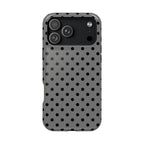 Gray Polka Dot MagSafe case for iPhone 18 Pro Max, glossy finish
