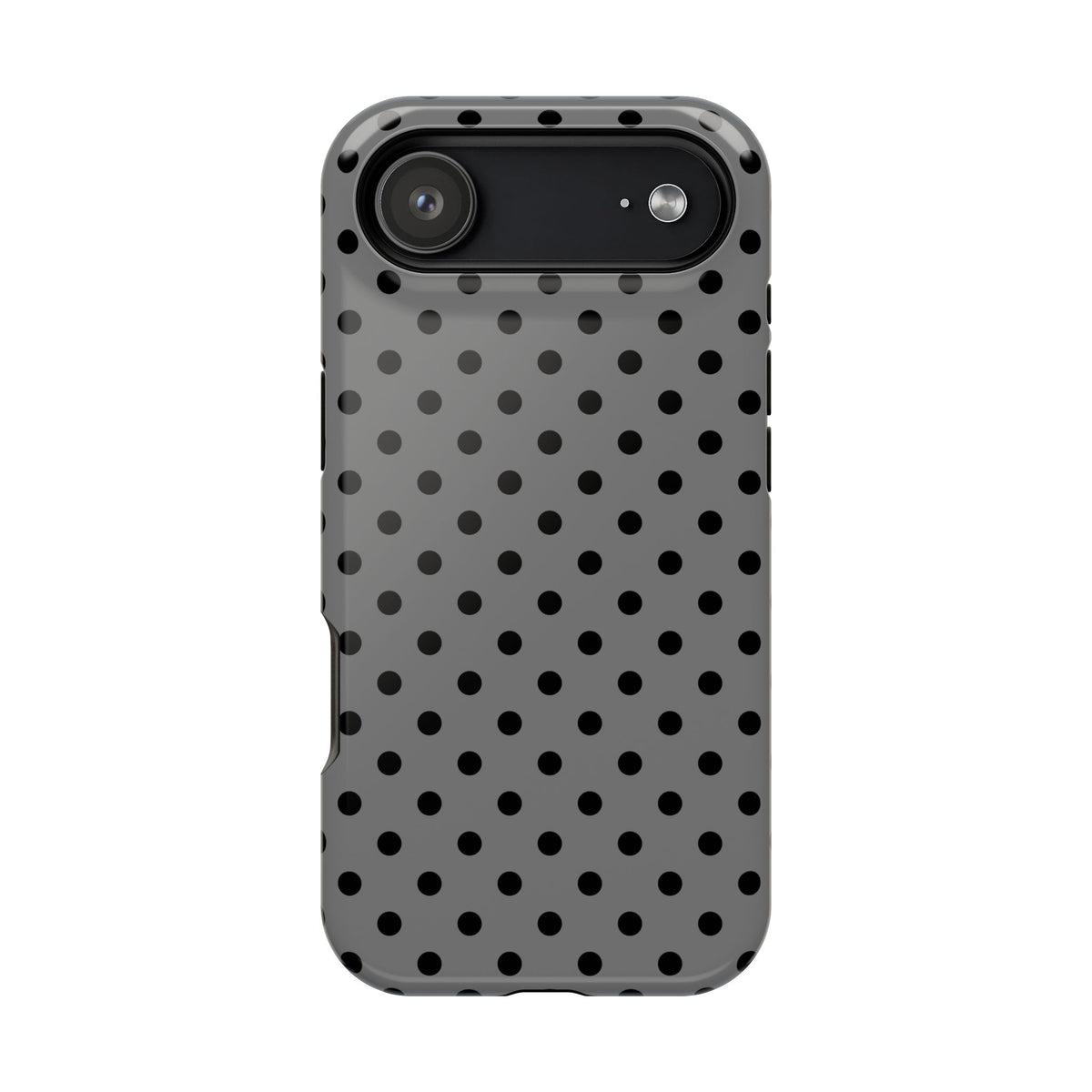 Gray Polka Dot MagSafe case for iPhone 17 Air, glossy finish