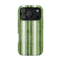 Green Stripe protective phone case for iPhone 18 Pro, glossy finish
