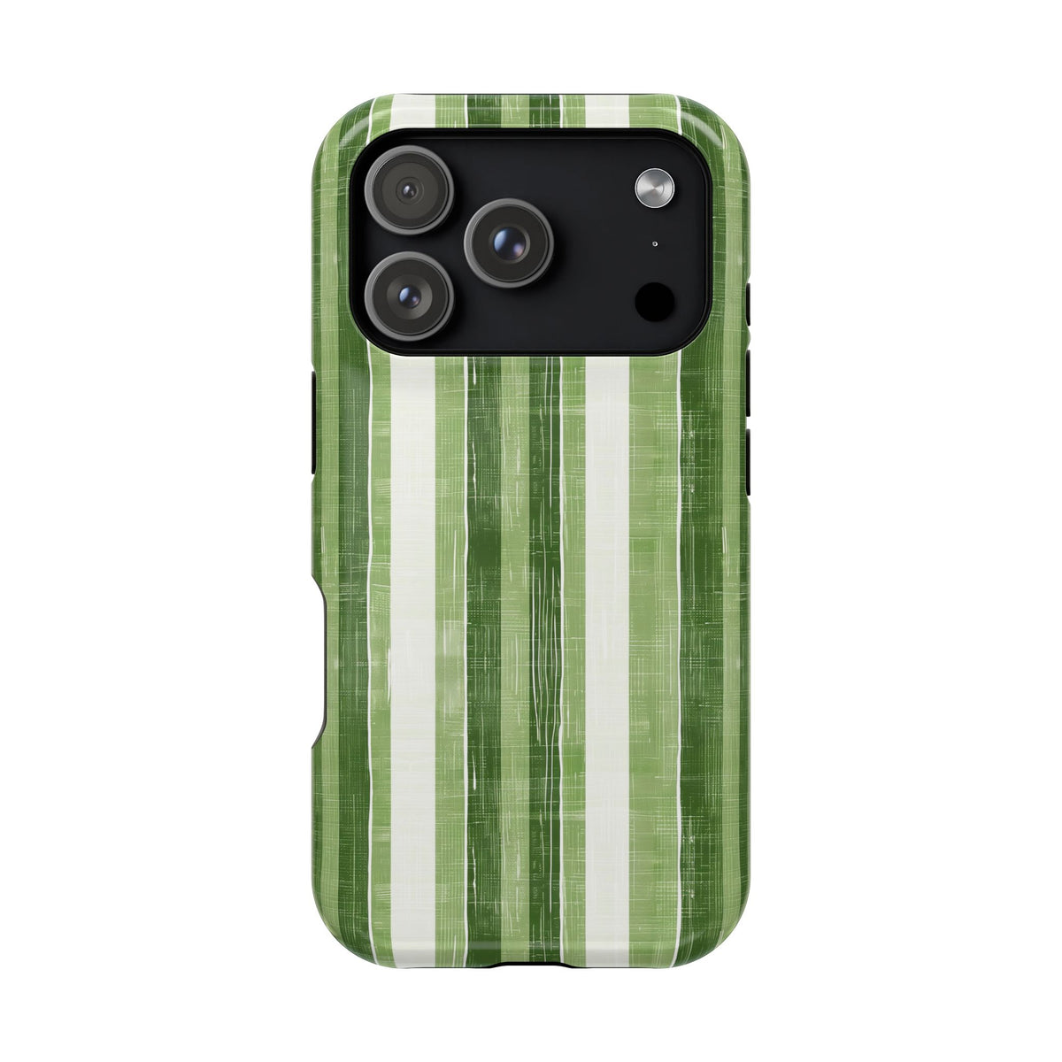 Green Stripe protective phone case for iPhone 18 Pro, glossy finish