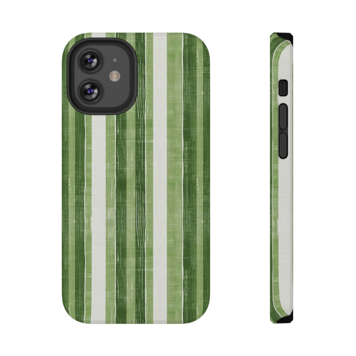 Green Stripe protective phone case for iPhone 12 Mini, glossy finish