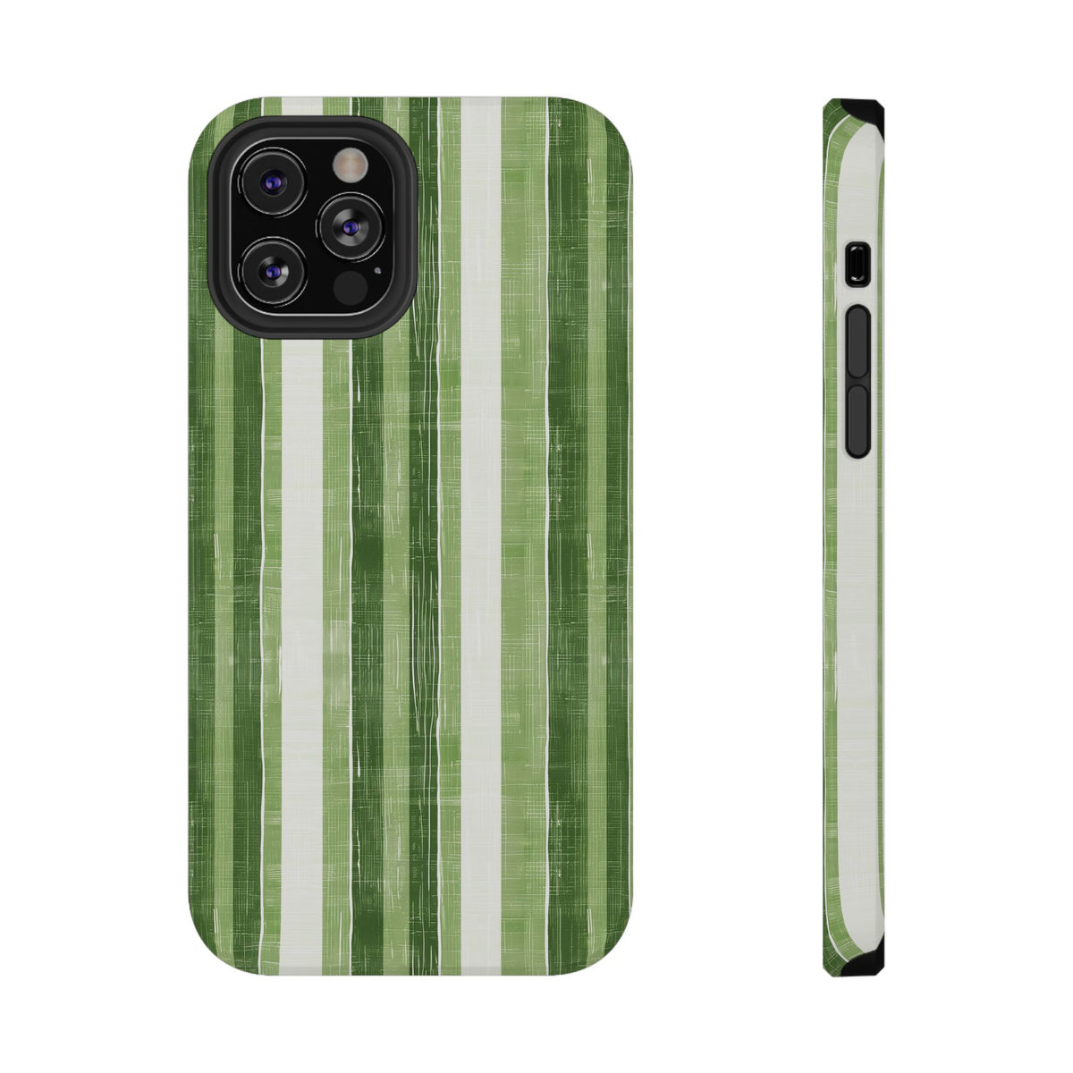 Green Stripe protective phone case for iPhone 12 Pro, glossy finish