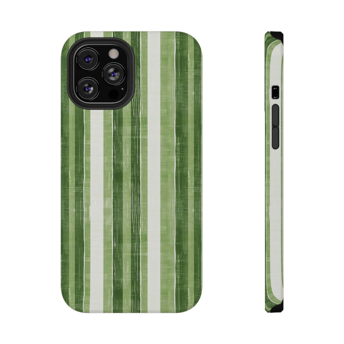 Green Stripe protective phone case for iPhone 12 Pro Max, glossy finish