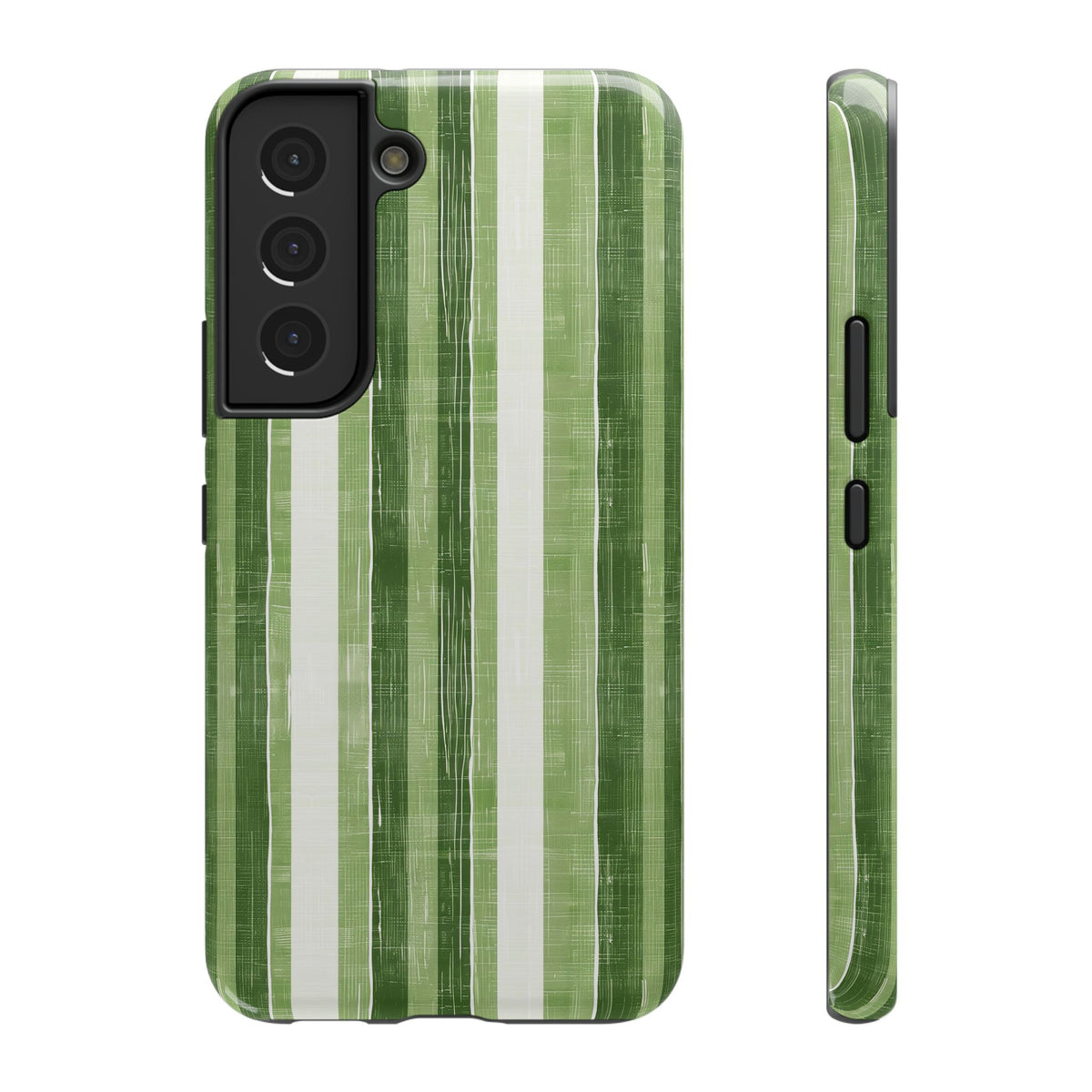 Green Stripe protective phone case for Samsung Galaxy S22, glossy finish