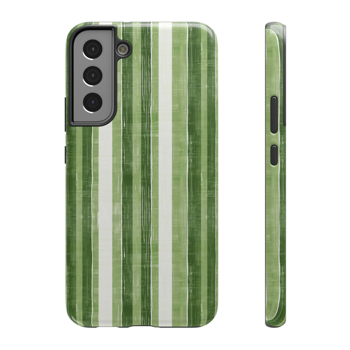 Green Stripe protective phone case for Samsung Galaxy S22 Plus, glossy finish