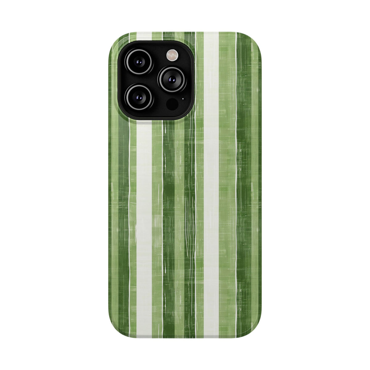 Green Stripe protective phone case for iPhone 14 Pro Max, glossy finish