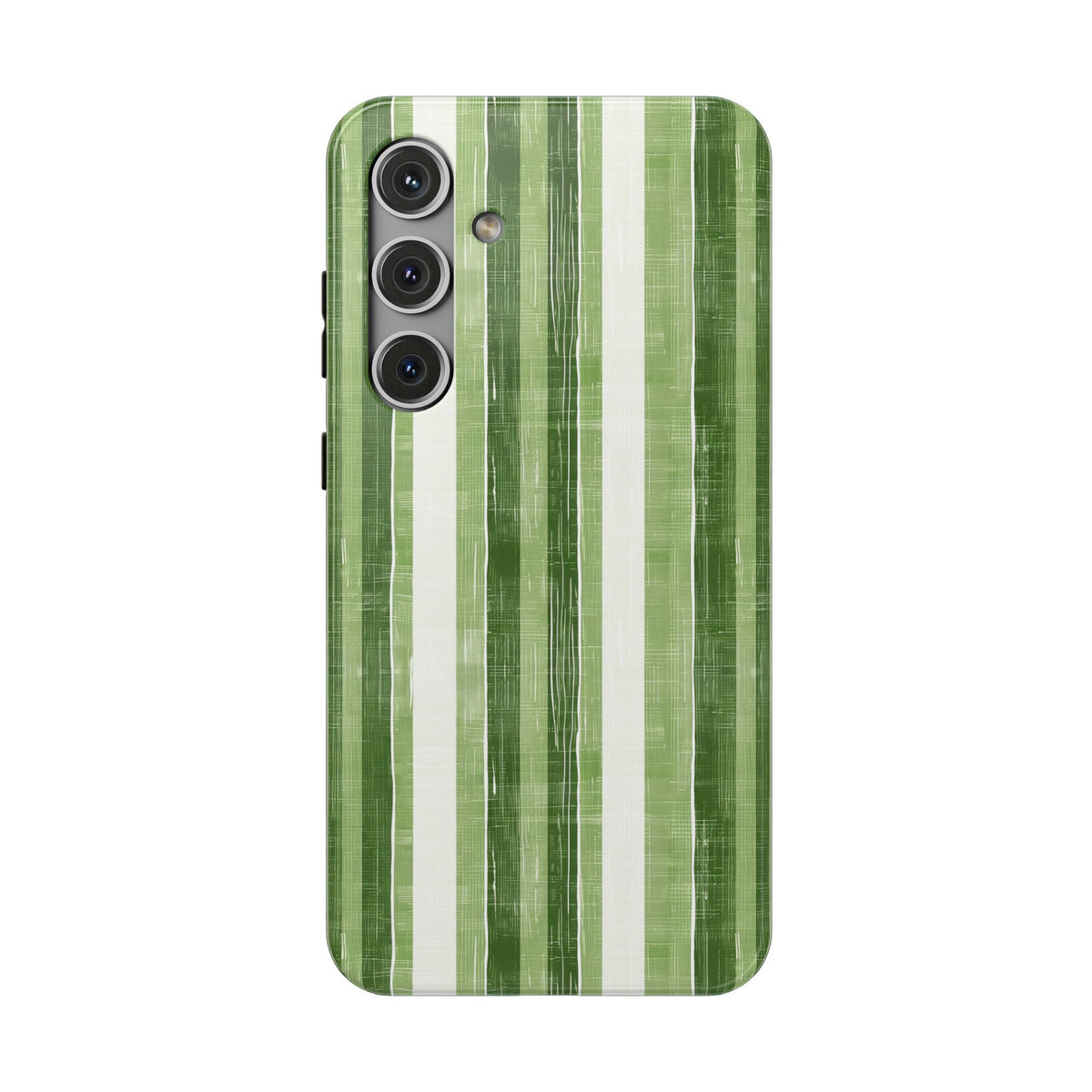 Green Stripe protective phone case for Samsung Galaxy S24 Plus, glossy finish