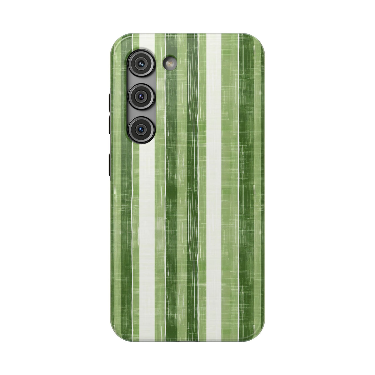 Green Stripe protective phone case for Samsung Galaxy S23, glossy finish