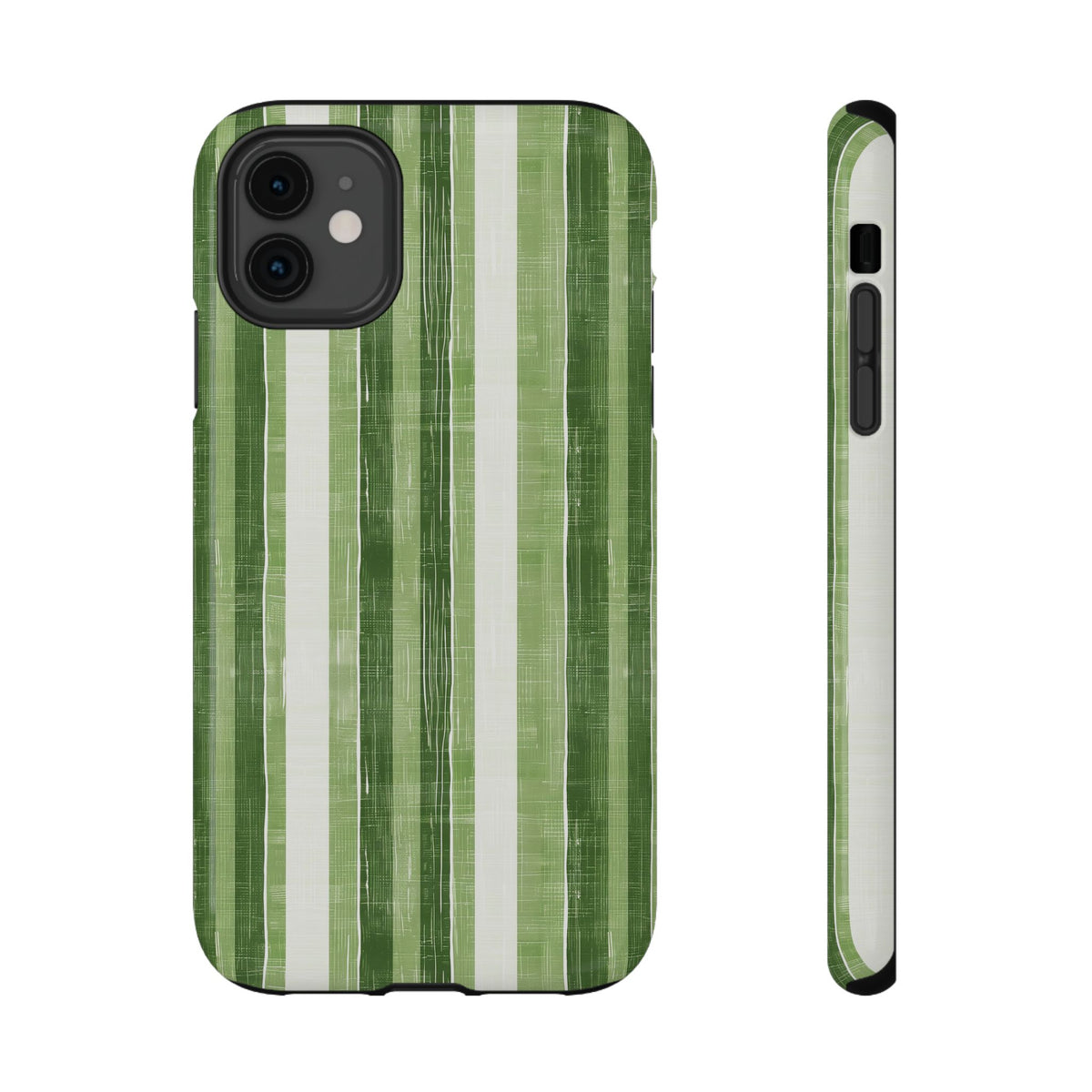 Green Stripe protective phone case for iPhone 11, glossy finish