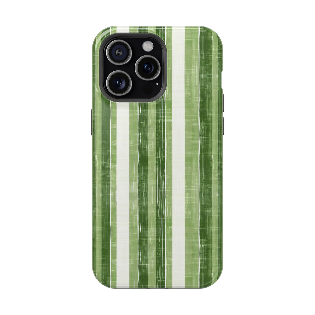 Green Stripe MagSafe case for iPhone 15 Pro Max, glossy finish