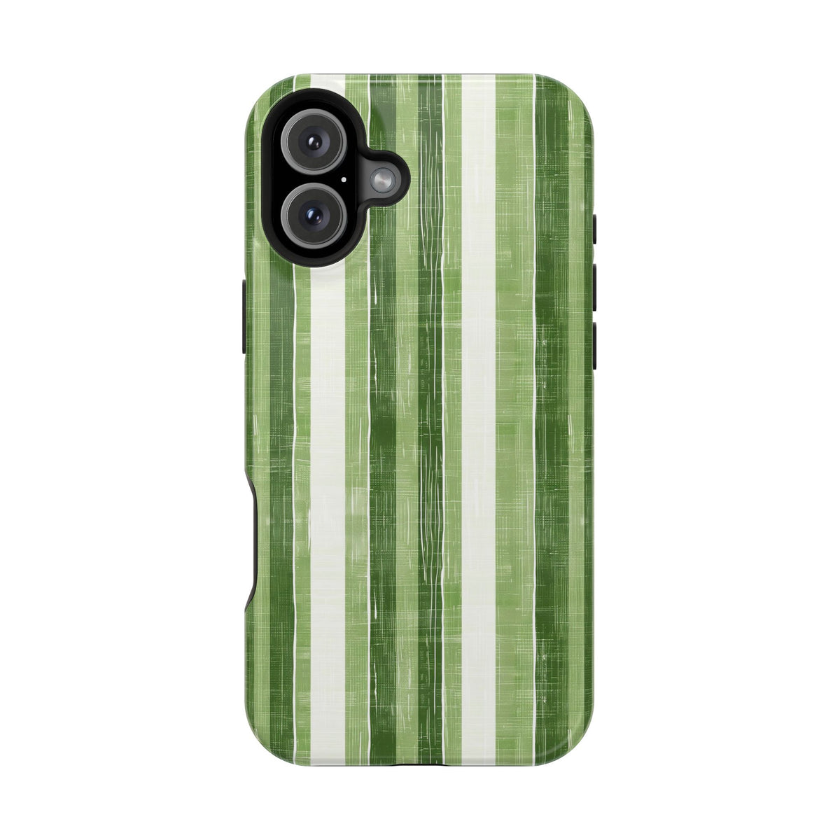 Green Stripe MagSafe case for iPhone 16 Plus, glossy finish
