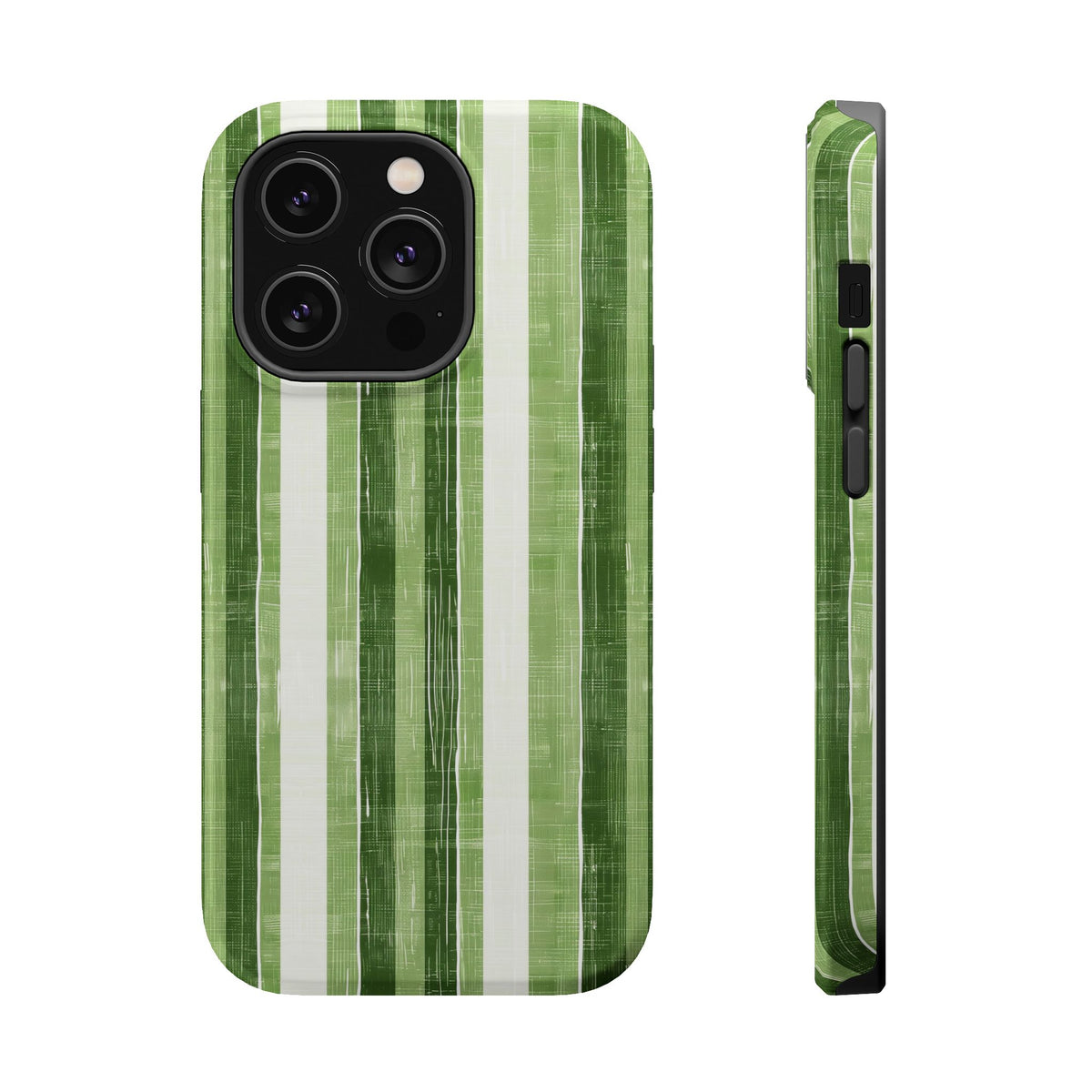 Green Stripe MagSafe case for iPhone 14 Pro, glossy finish