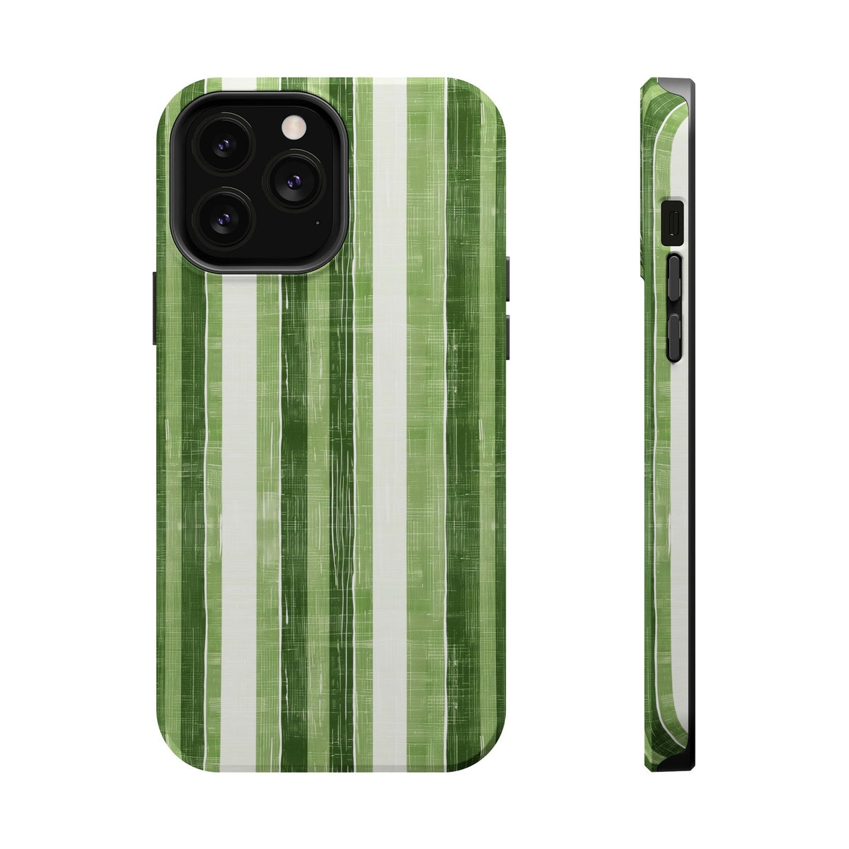 Green Stripe MagSafe case for iPhone 13 Pro Max, glossy finish