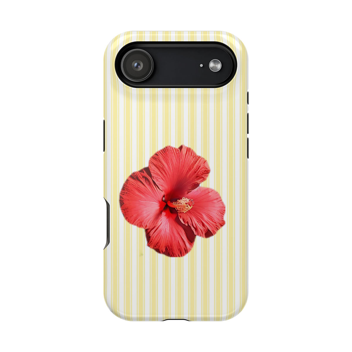 Hibiscus Stripe protective phone case for iPhone 17 Air, glossy finish