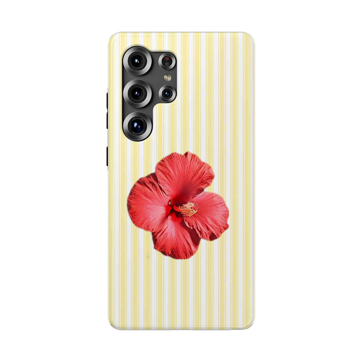 Hibiscus Stripe protective phone case for Samsung Galaxy S25 Ultra, glossy finish