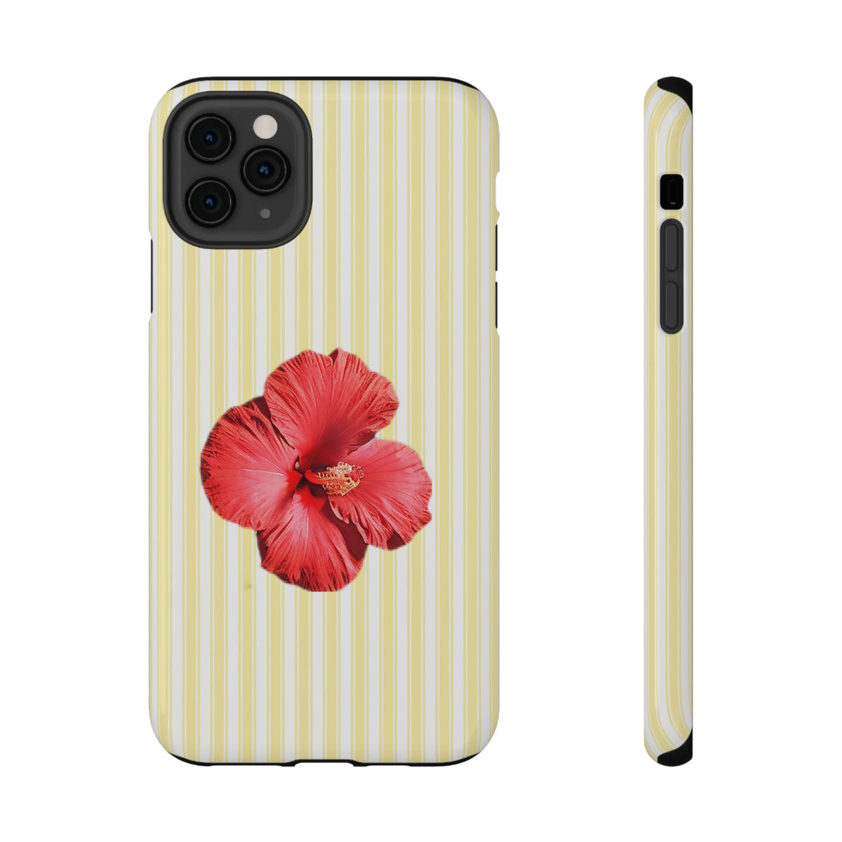 Hibiscus Stripe protective phone case for iPhone 11 Pro Max, glossy finish