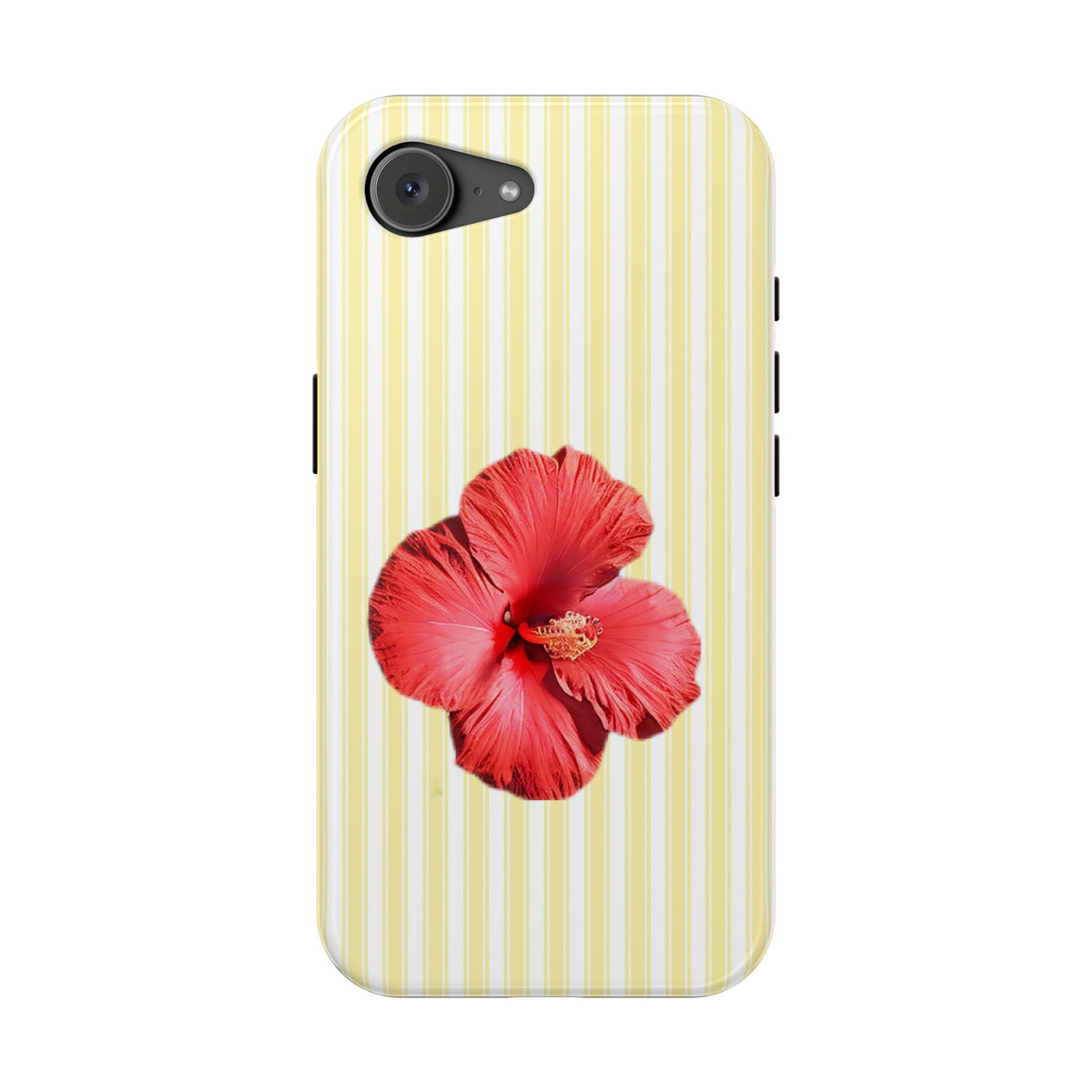 Hibiscus Stripe MagSafe case for iPhone 16e, glossy finish