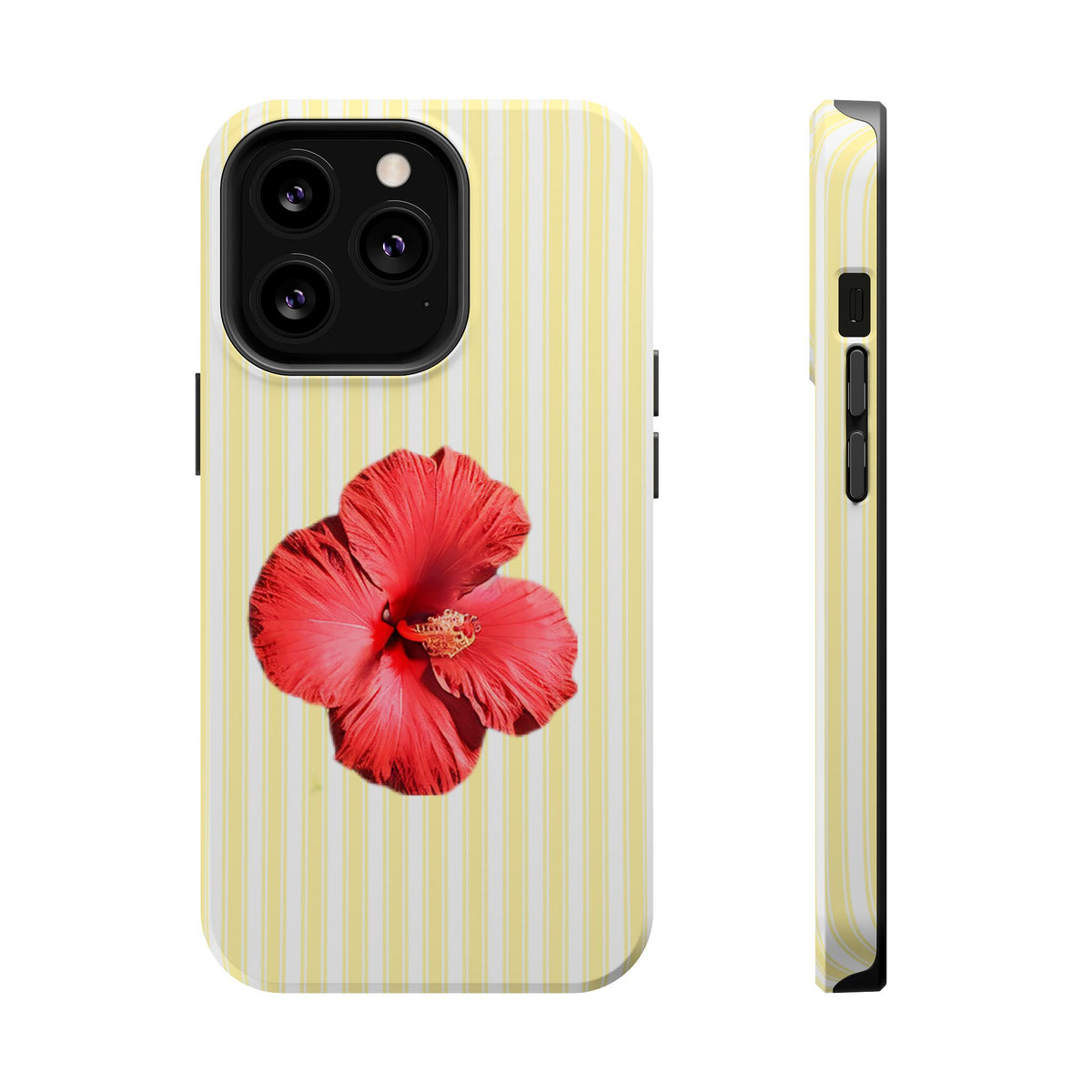 Hibiscus Stripe MagSafe case for iPhone 13 Pro, glossy finish