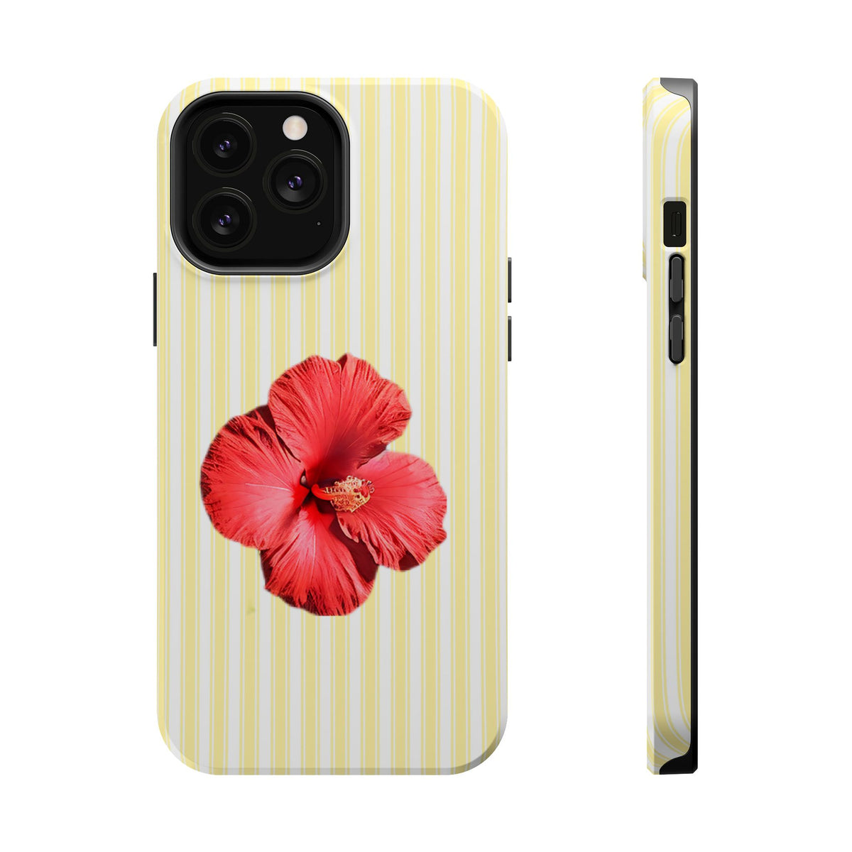 Hibiscus Stripe MagSafe case for iPhone 13 Pro Max, glossy finish