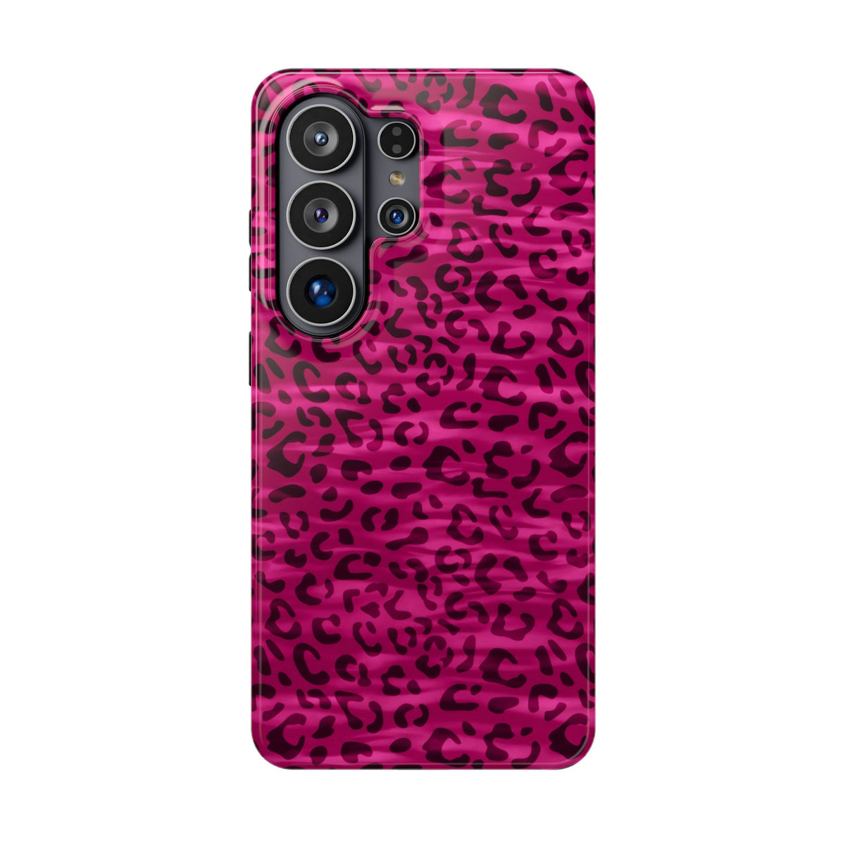 Hot Pink Leopard protective phone case for Samsung Galaxy S26 Ultra, glossy finish